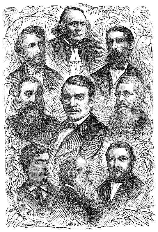 19世纪- 19世纪各种探险家的肖像
